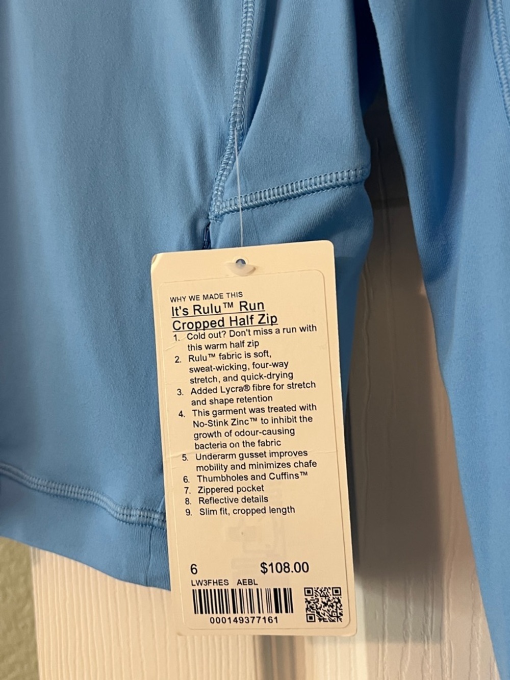 It's Rulu Run Cropped Half Zip in Aero Blue - Picture 9 of 9